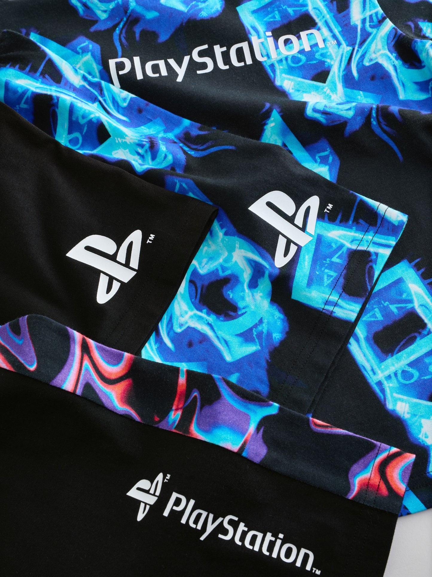 Dsiney Kidz - Blue/Black Playstation Short Pyjamas 2 Pack (4-16yrs) image 6