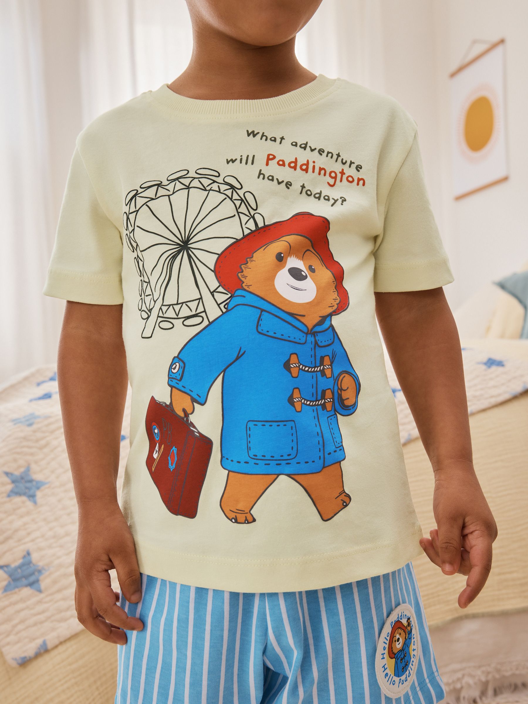 Blue/Yellow Single Paddington Short Pyjamas (9mths-8yrs) image 4