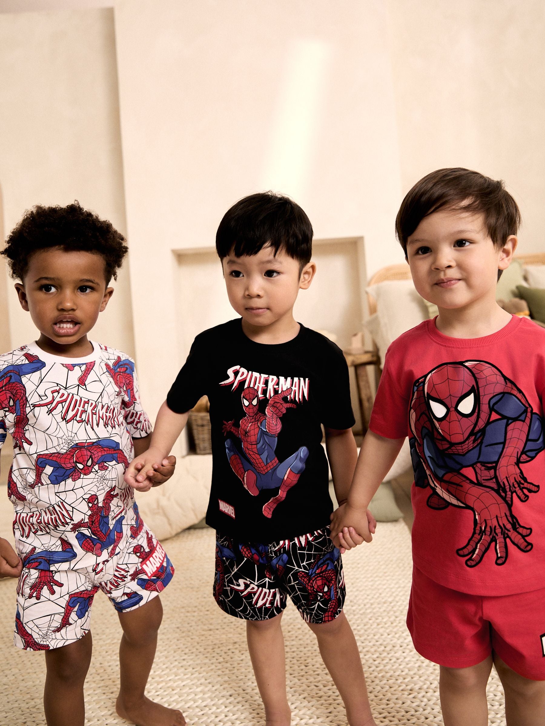 Dsiney Kidz - Black/Red Spiderman Short Pyjamas 3 Pack (12mths-10yrs) image 1