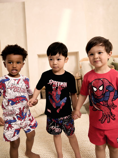 Dsiney Kidz - Black/Red Spiderman Short Pyjamas 3 Pack (12mths-10yrs) image 1