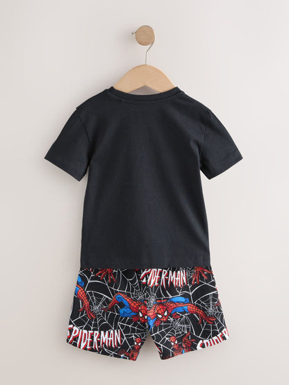 Dsiney Kidz - Black/Red Spiderman Short Pyjamas 3 Pack (12mths-10yrs) image 10