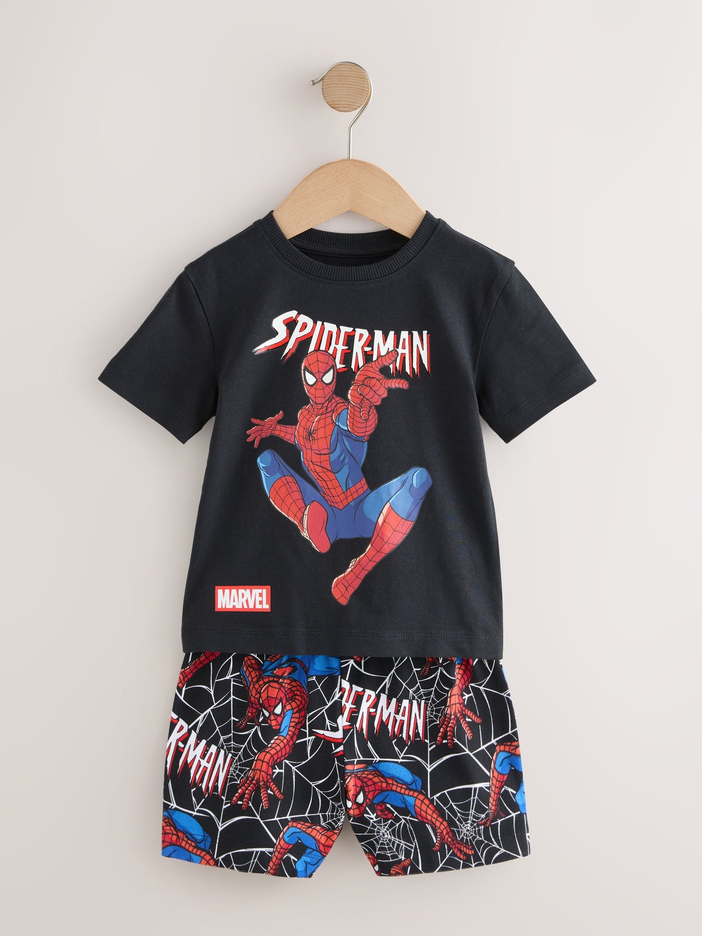 Dsiney Kidz - Black/Red Spiderman Short Pyjamas 3 Pack (12mths-10yrs) image 7