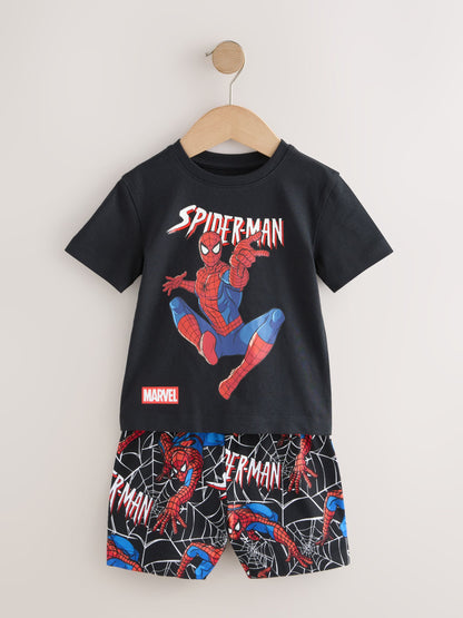 Dsiney Kidz - Black/Red Spiderman Short Pyjamas 3 Pack (12mths-10yrs) image 7