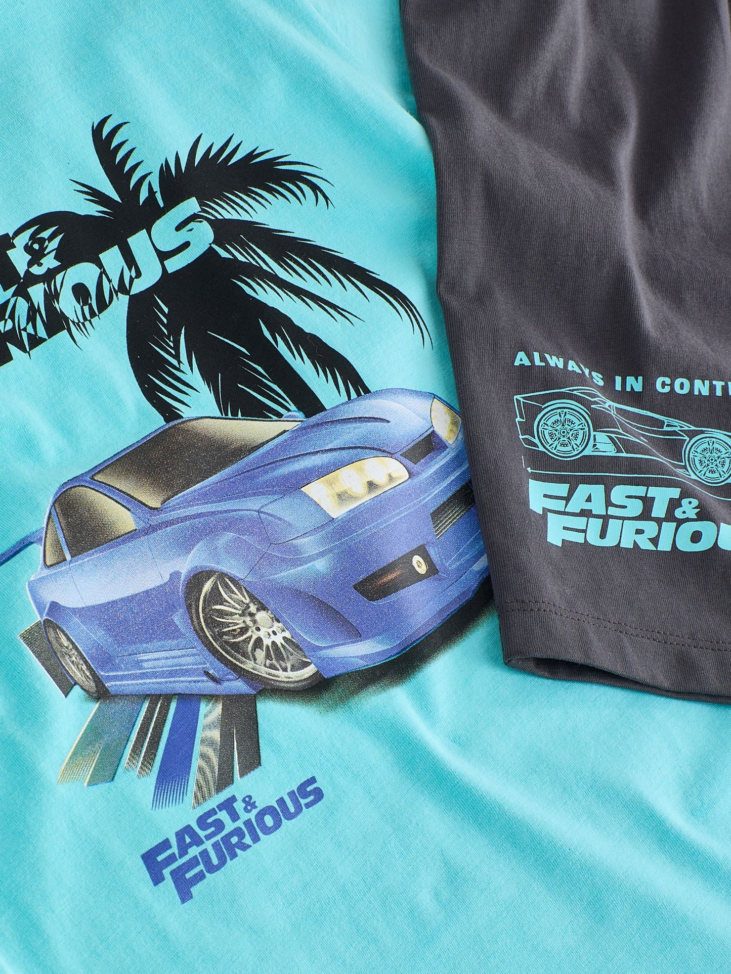 Dsiney Kidz - Blue/Grey Fast and Furious Single Short Pyjamas (4-14yrs) image 3
