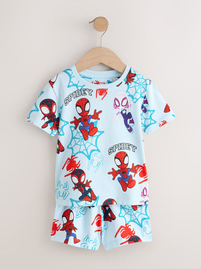 Dsiney Kidz - Navy/Red Spidey and Friends Short Pyjamas 3 Pack (12mths-10yrs) image 5