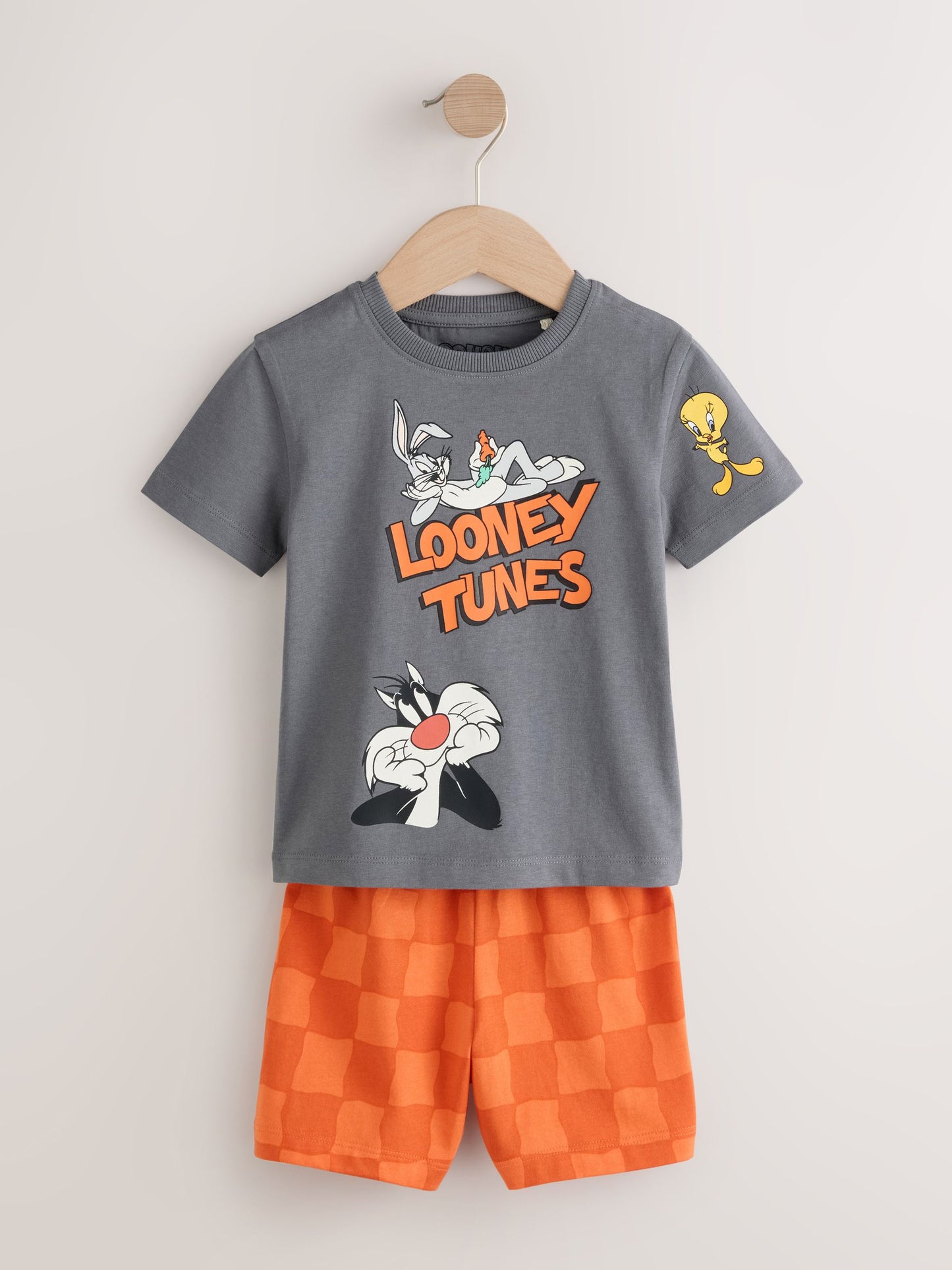 Orange/White/Grey Looney Tunes Short Pyjamas 2 Pack (9mths-10yrs) image 7