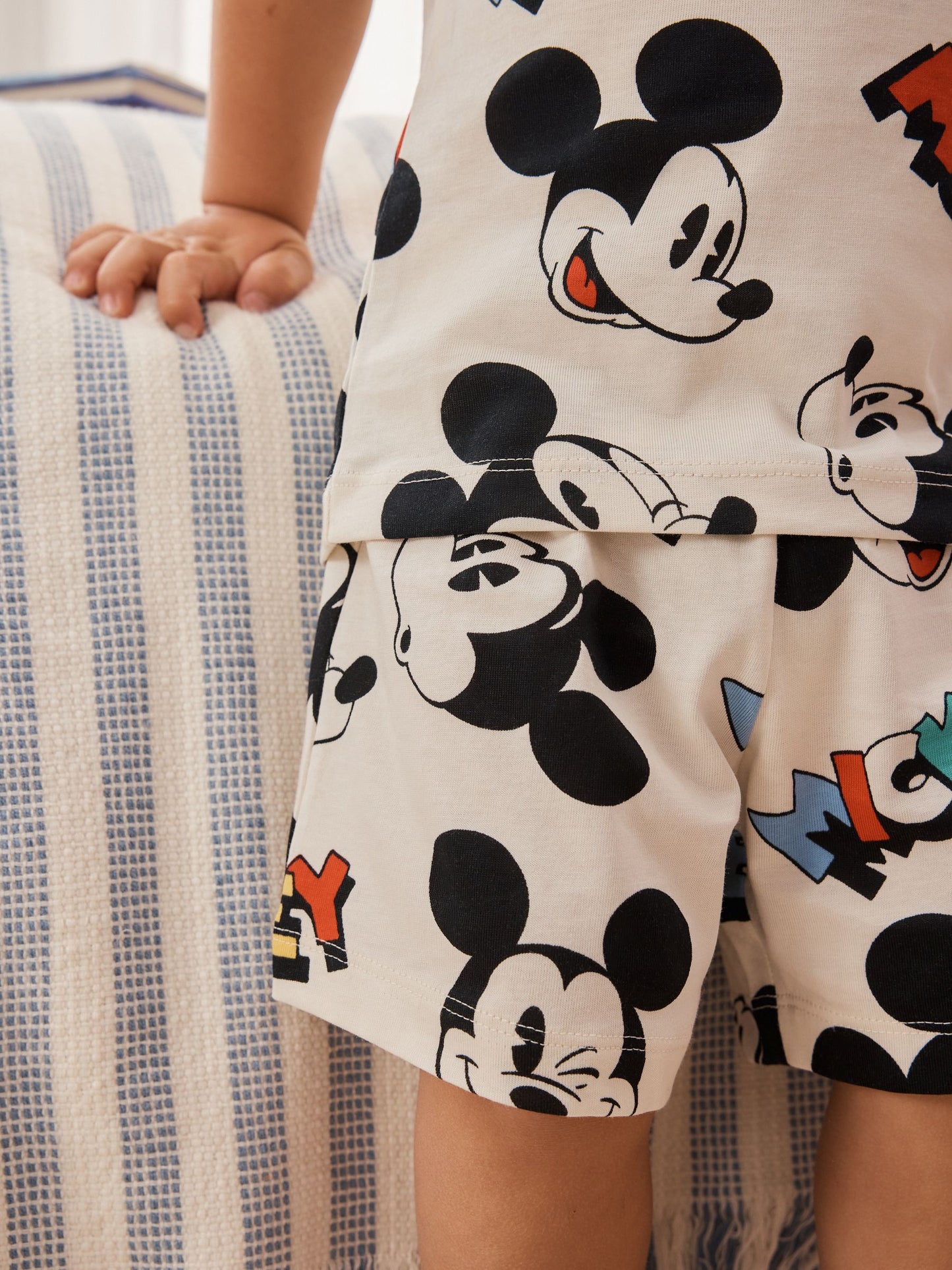 Red/Blue/Cream Mickey Mouse Short Pyjamas 3 Pack (9mths-9yrs) image 4