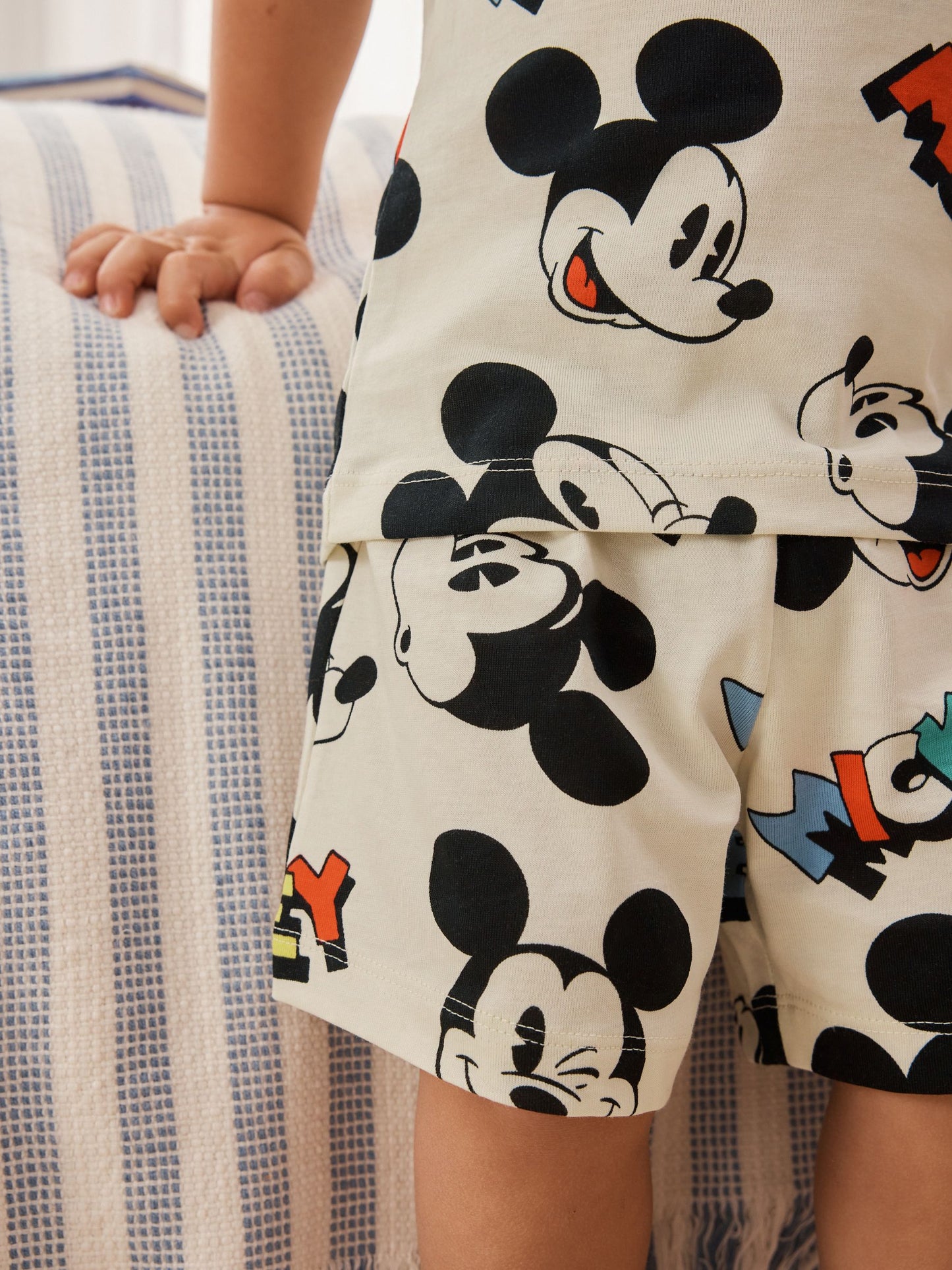 Dsiney Kidz - Red/Blue/Cream Mickey Mouse Short Pyjamas 3 Pack (9mths-9yrs) image 3