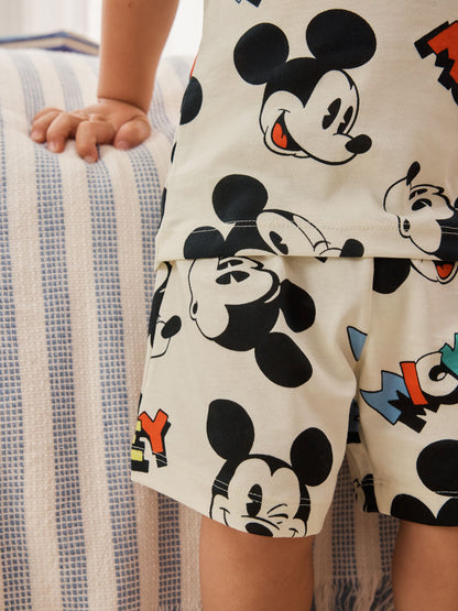 Dsiney Kidz - Red/Blue/Cream Mickey Mouse Short Pyjamas 3 Pack (9mths-9yrs) image 3