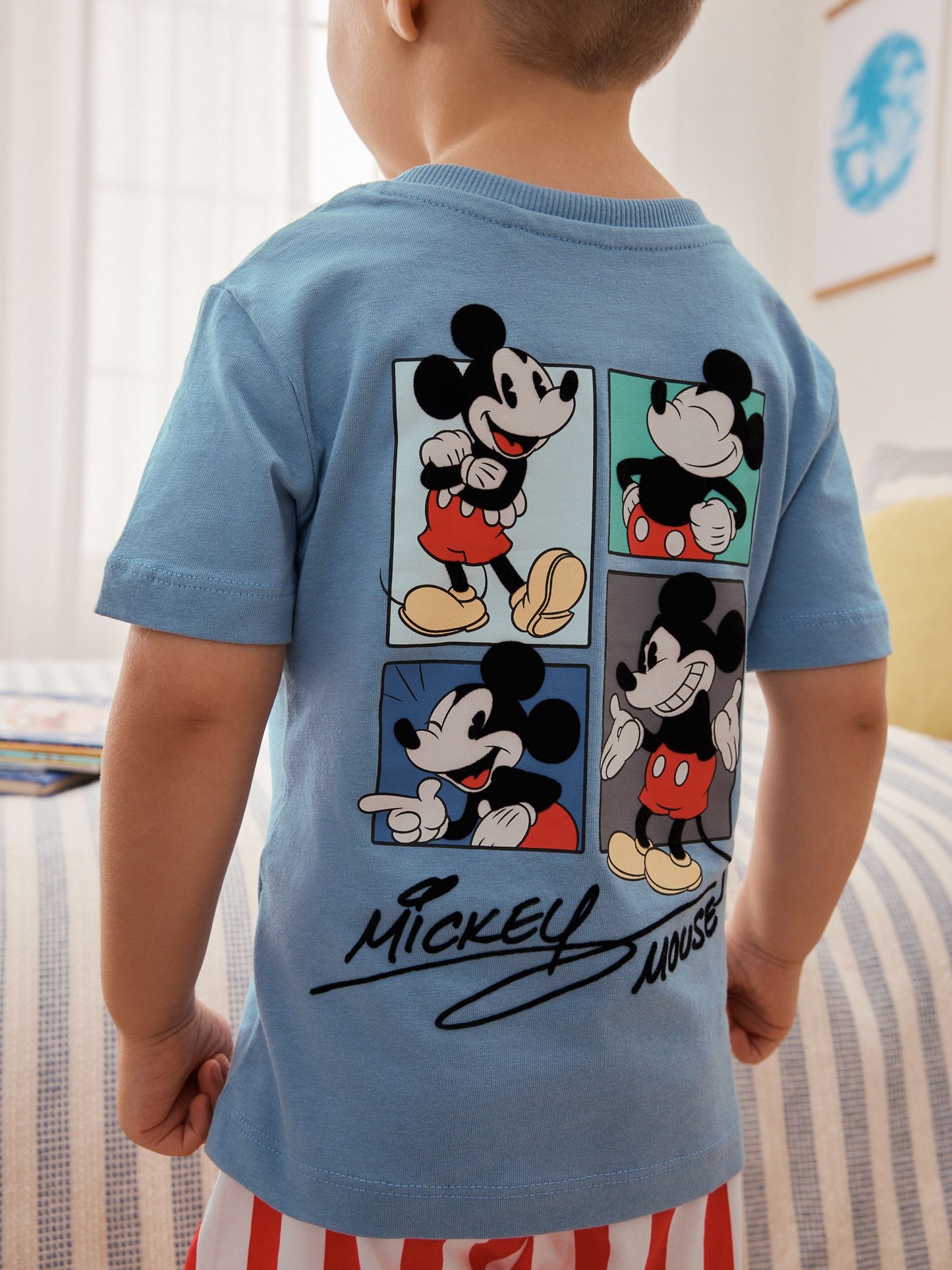 Dsiney Kidz - Red/Blue/Cream Mickey Mouse Short Pyjamas 3 Pack (9mths-9yrs) image 5