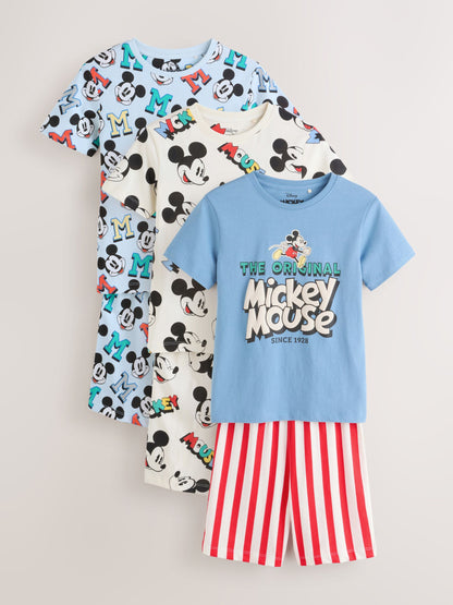 Dsiney Kidz - Red/Blue/Cream Mickey Mouse Short Pyjamas 3 Pack (9mths-9yrs) image 6