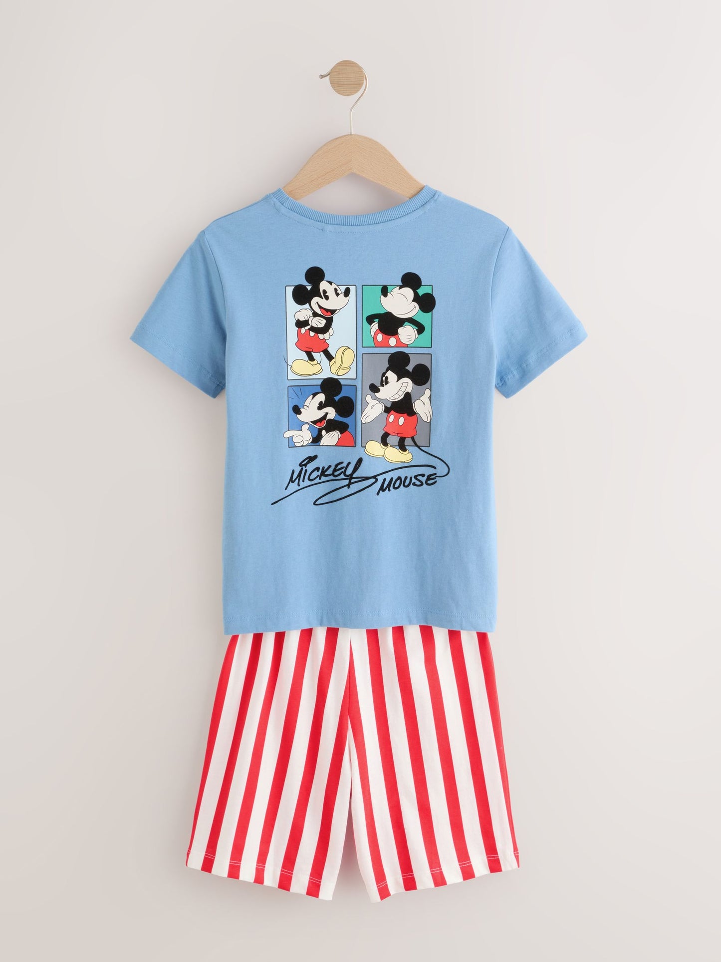 Dsiney Kidz - Red/Blue/Cream Mickey Mouse Short Pyjamas 3 Pack (9mths-9yrs) image 8