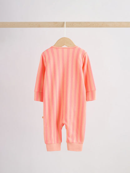 Pink/Blue Baby Sleepsuits 3 Pack (0mths-3yrs) image 9