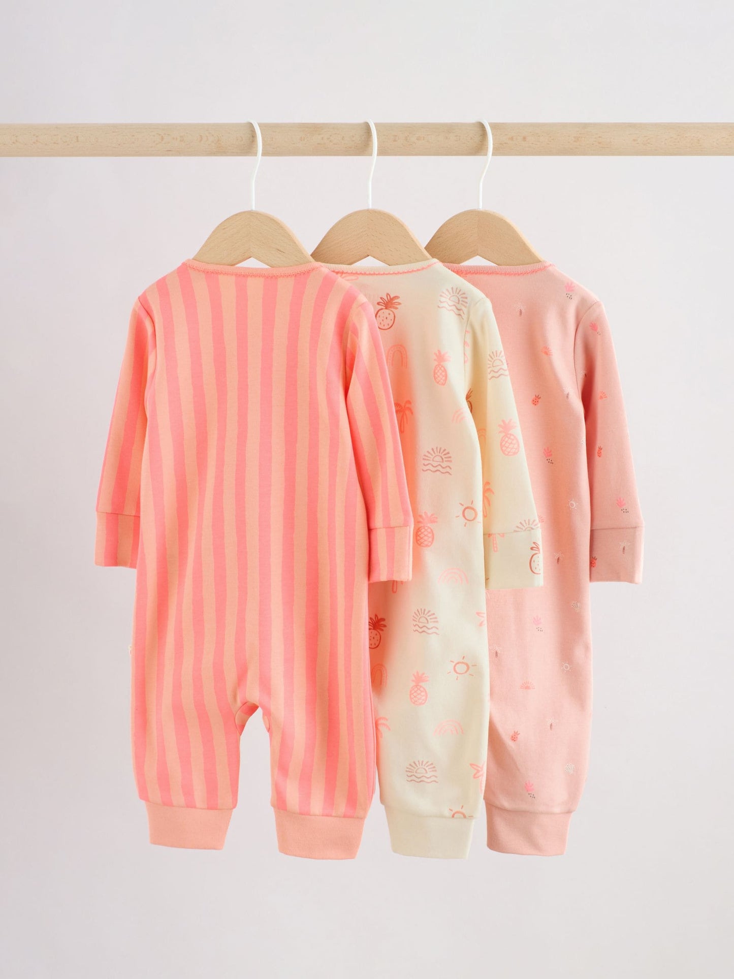 Pink/Blue Baby Sleepsuits 3 Pack (0mths-3yrs) image 6