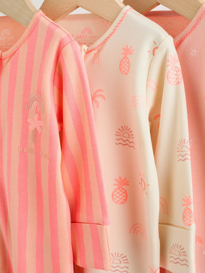Pink/Blue Baby Sleepsuits 3 Pack (0mths-3yrs) image 7