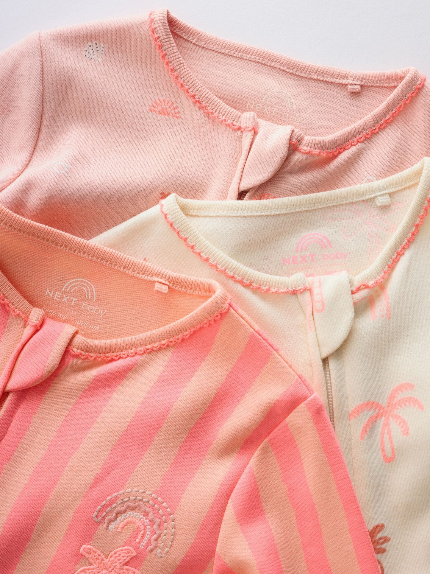 Pink/Blue Baby Sleepsuits 3 Pack (0mths-3yrs) image 8