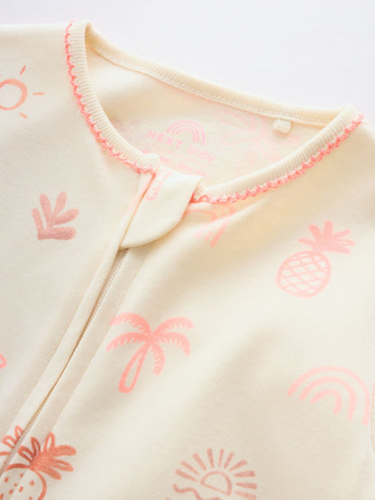 Pink/Blue Baby Sleepsuits 3 Pack (0mths-3yrs) image 9