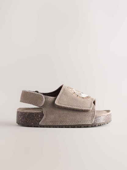 Neutral Lion Touch Fastening Leather Slider Sandals image 2