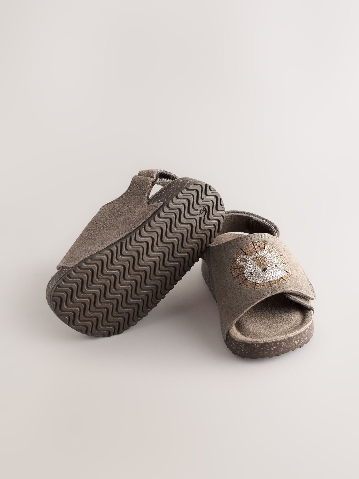 Neutral Lion Touch Fastening Leather Slider Sandals image 3