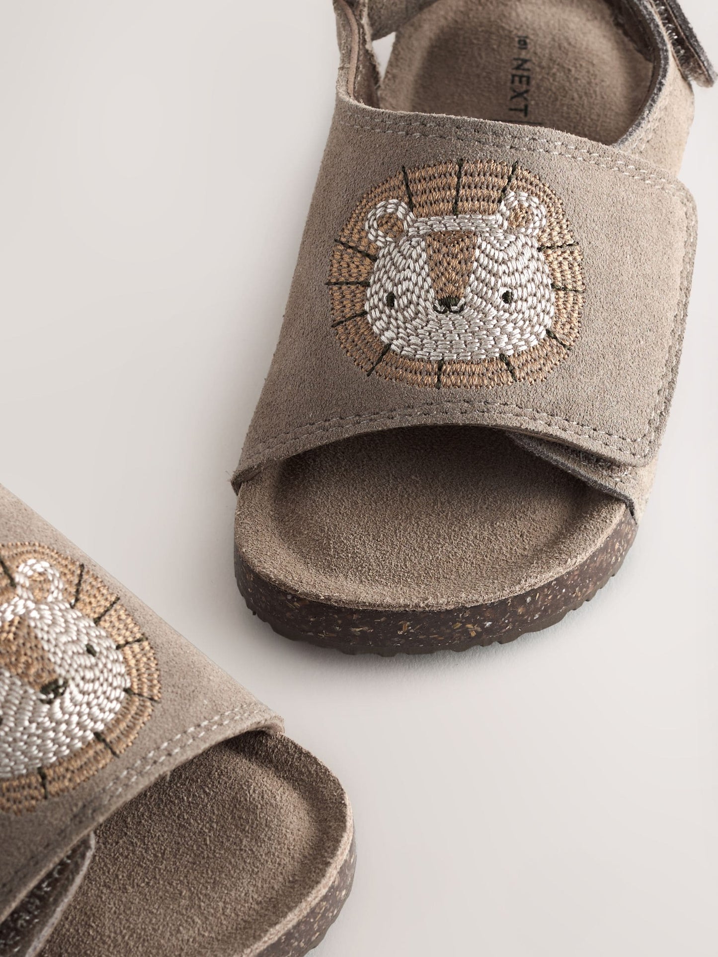 Neutral Lion Touch Fastening Leather Slider Sandals image 4