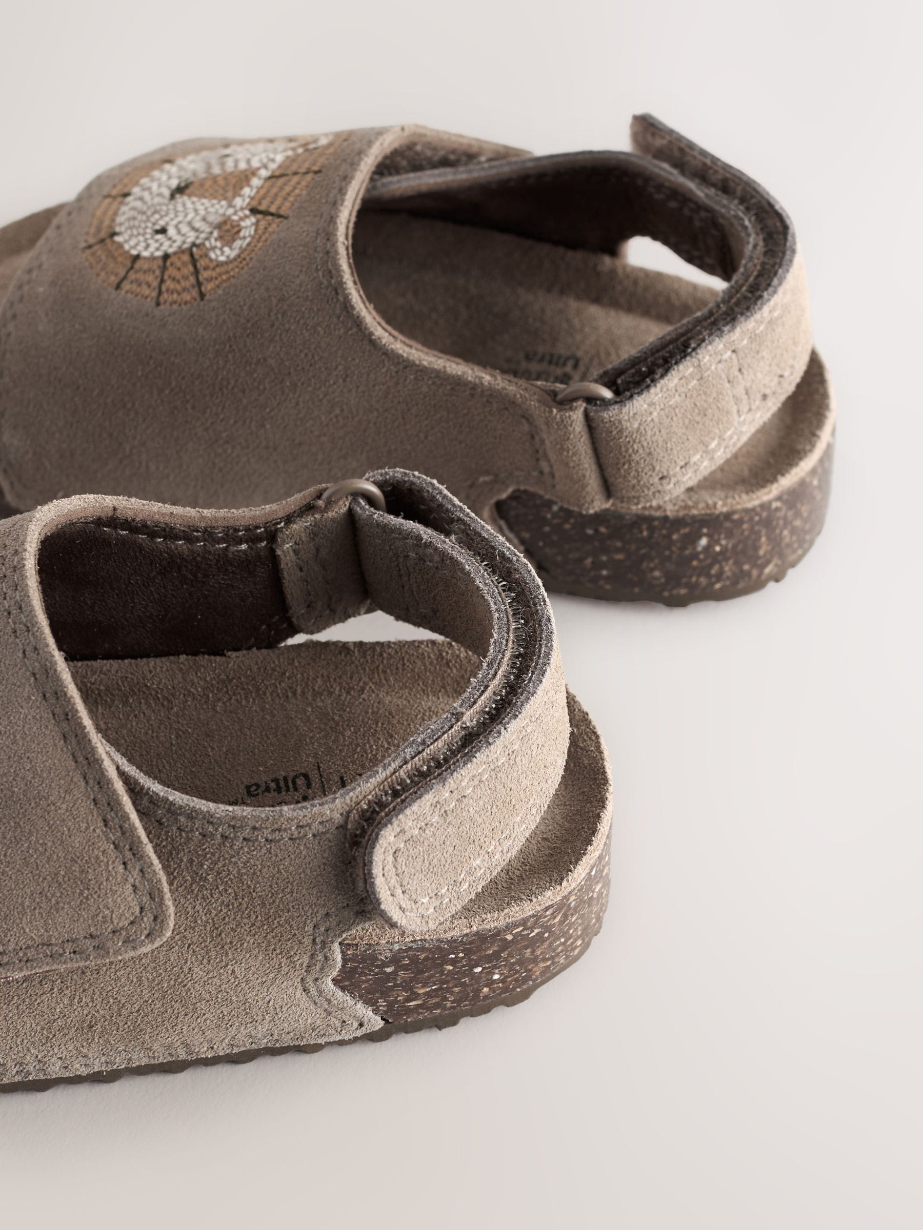 Neutral Lion Touch Fastening Leather Slider Sandals image 5