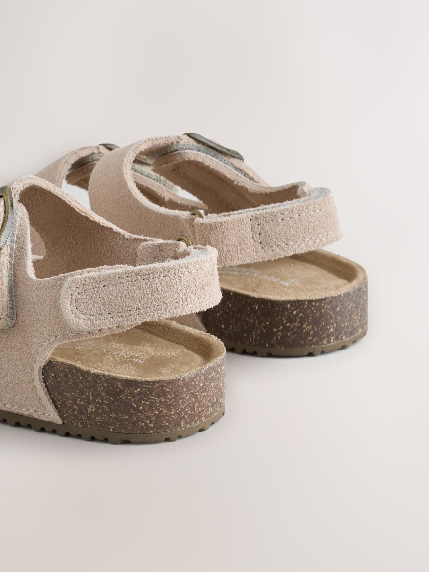 Neutral Leather Standard Fit (F) Double Buckle Cushioned Footbed Sandals image 4