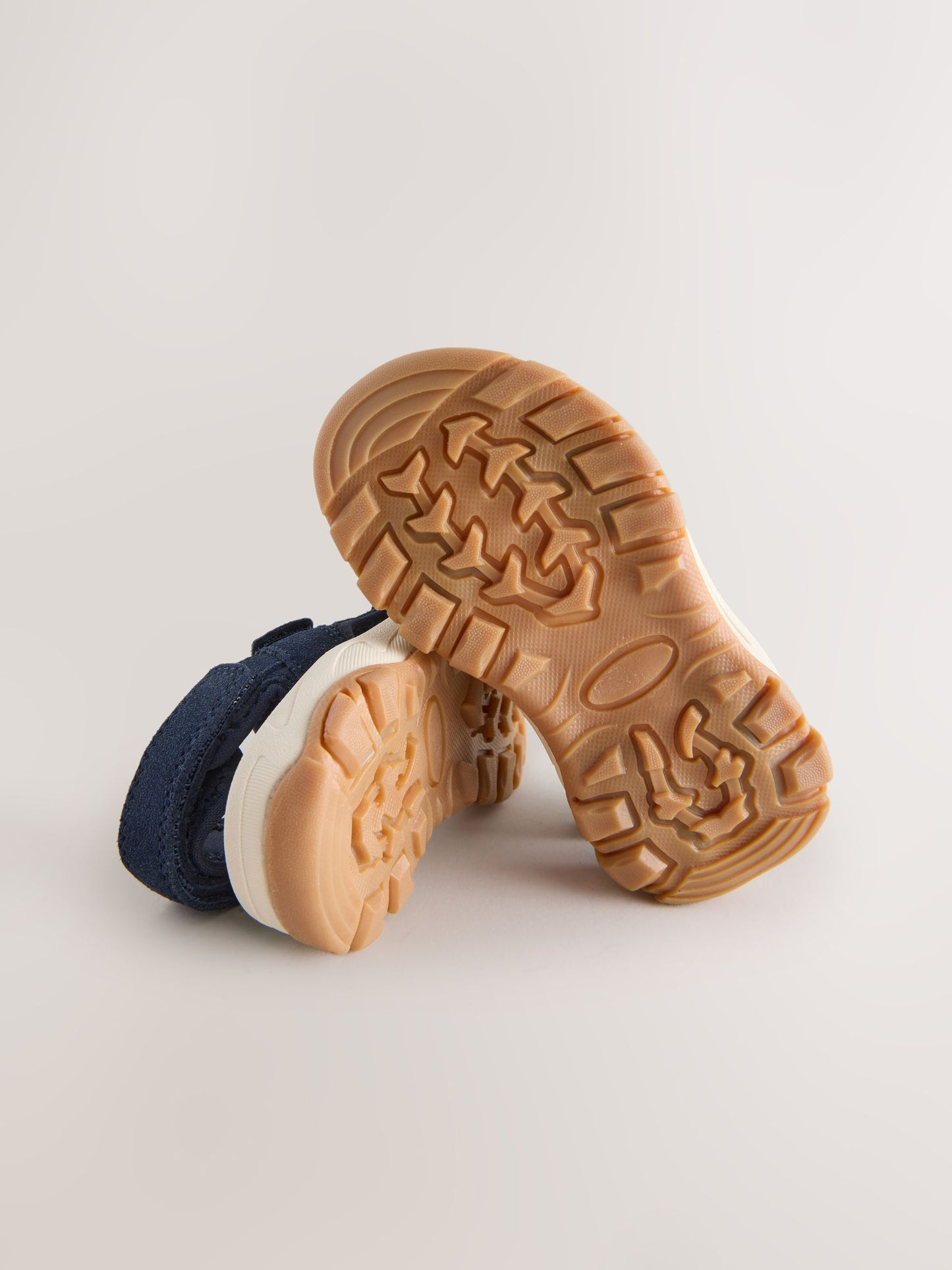 Navy Leather Touch Fastening Trekker Sandals image 3