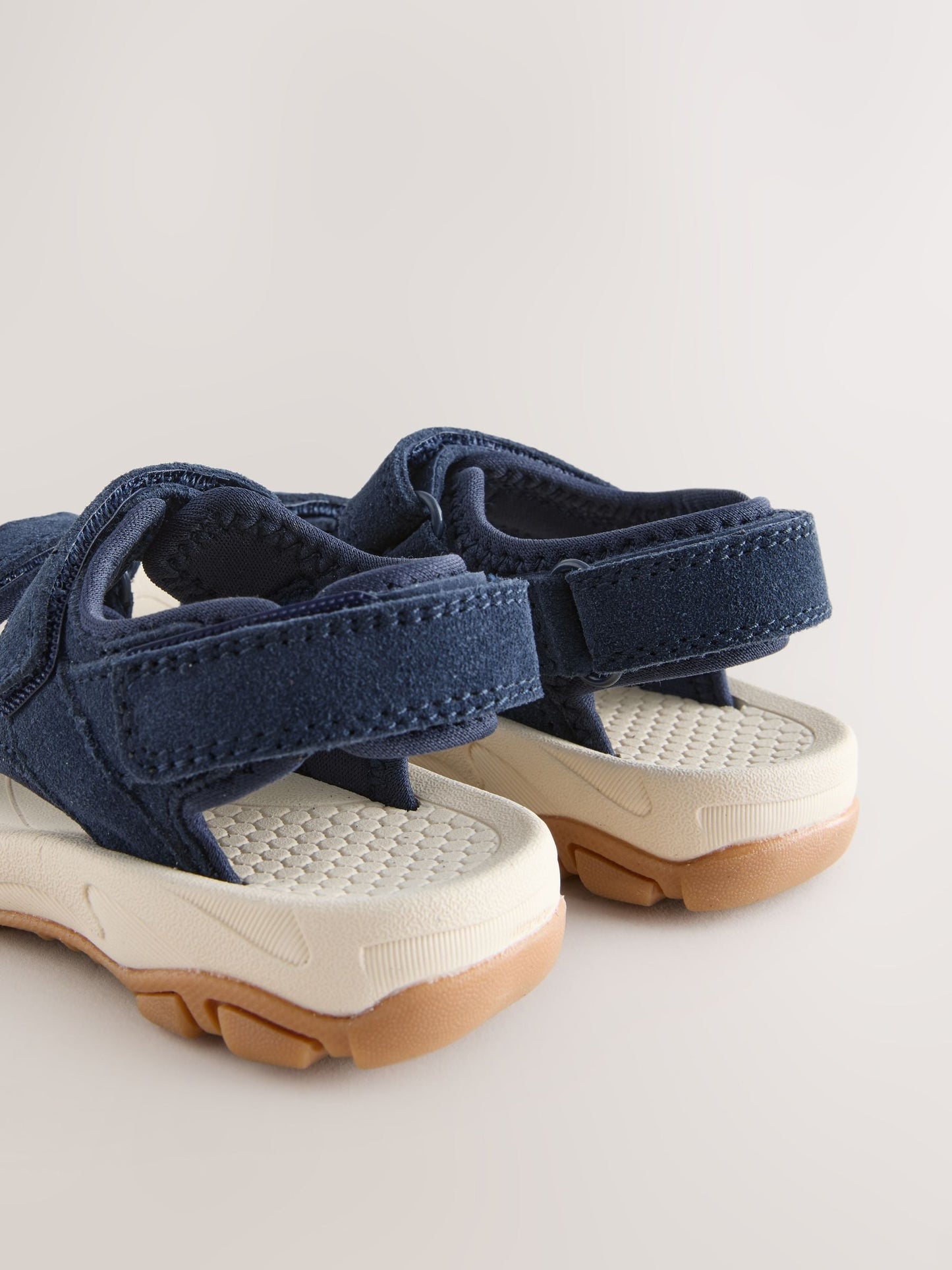 Navy Leather Touch Fastening Trekker Sandals image 5