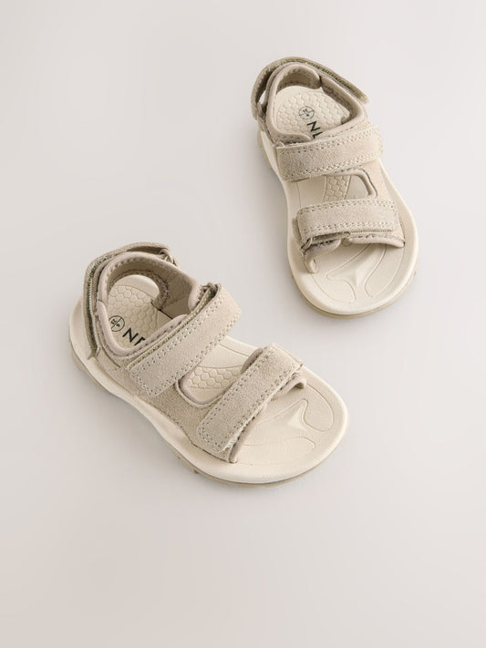 Neutral Leather Touch Fastening Trekker Sandals image 1