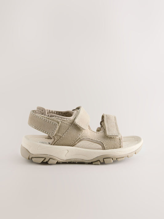 Neutral Leather Touch Fastening Trekker Sandals image 2