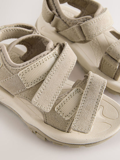 Neutral Leather Touch Fastening Trekker Sandals image 5