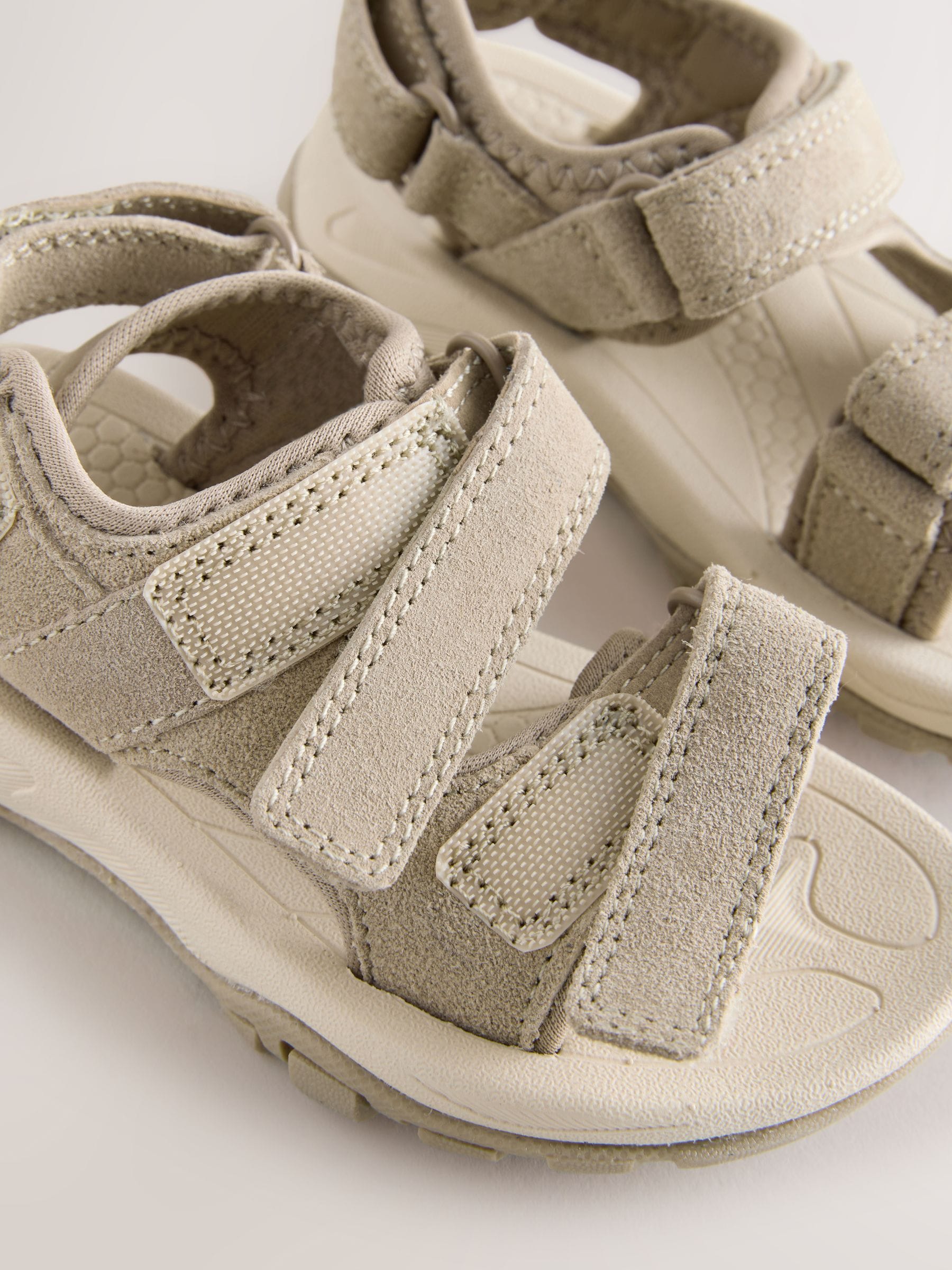Neutral Leather Touch Fastening Trekker Sandals image 5