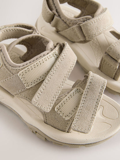 Neutral Leather Touch Fastening Trekker Sandals image 5