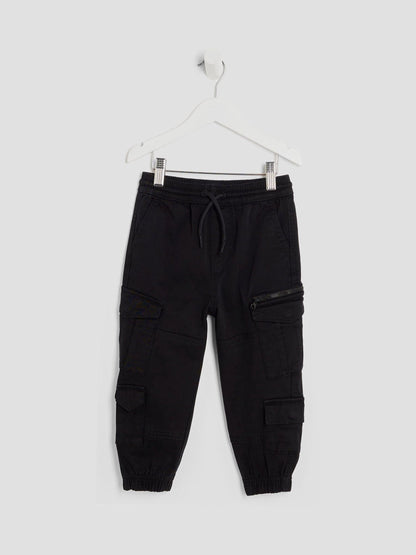 River Island Black 4 Pocket Cargo Trousers image 1