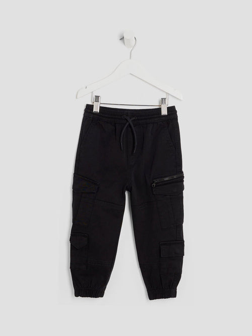 River Island Black 4 Pocket Cargo Trousers image 1