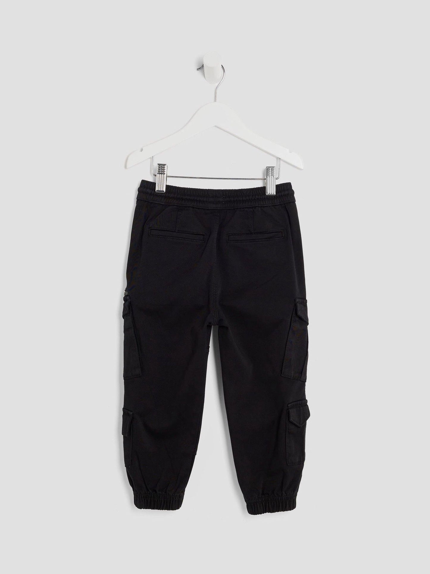 River Island Black 4 Pocket Cargo Trousers image 3
