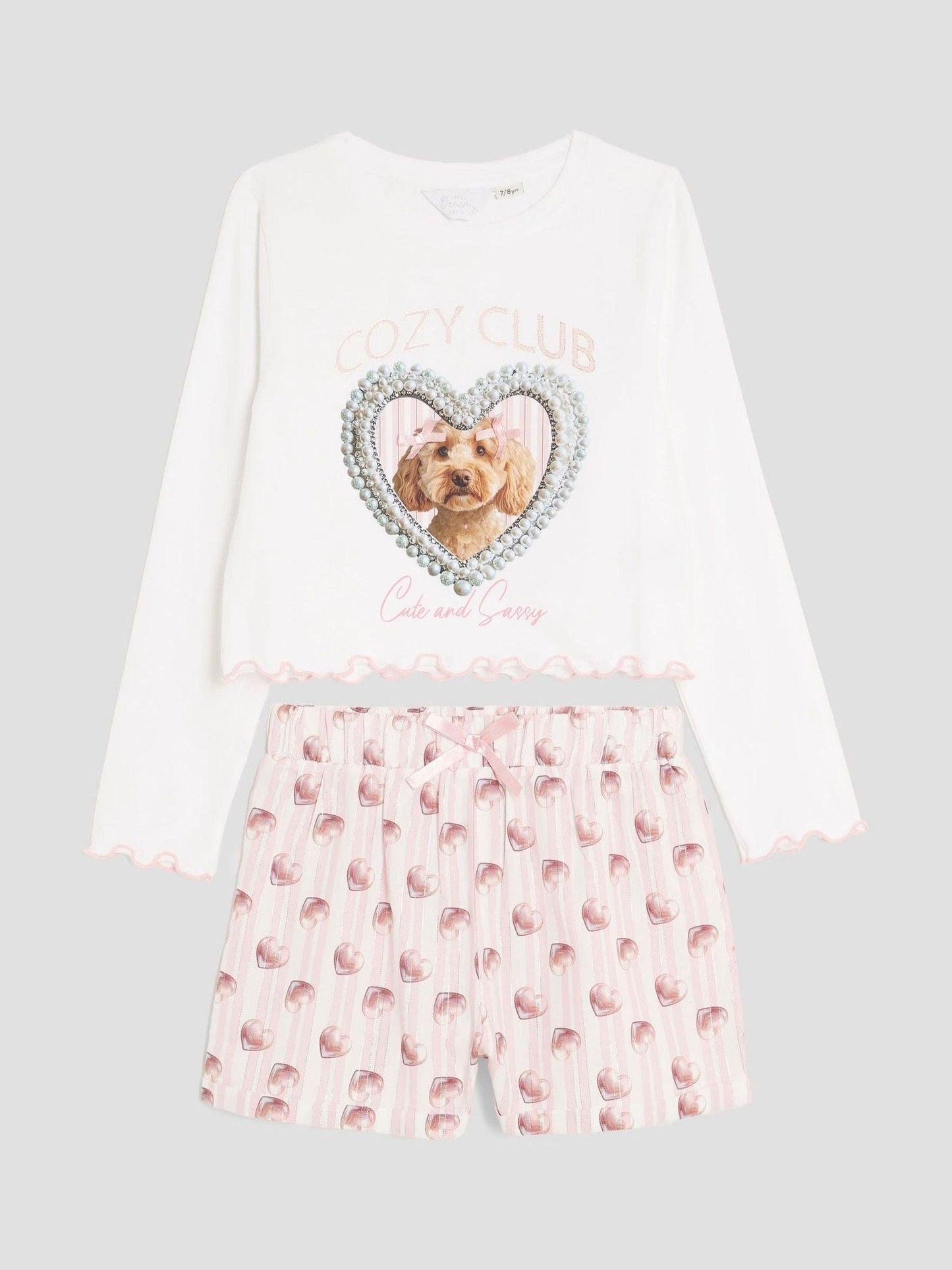 River Island Pink Puppy Graphic Pyjamas