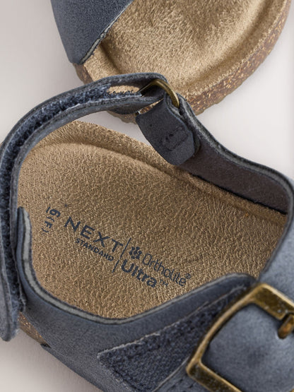 Navy Wide Fit (G) Double Buckle Cushioned Footbed Sandals image 4