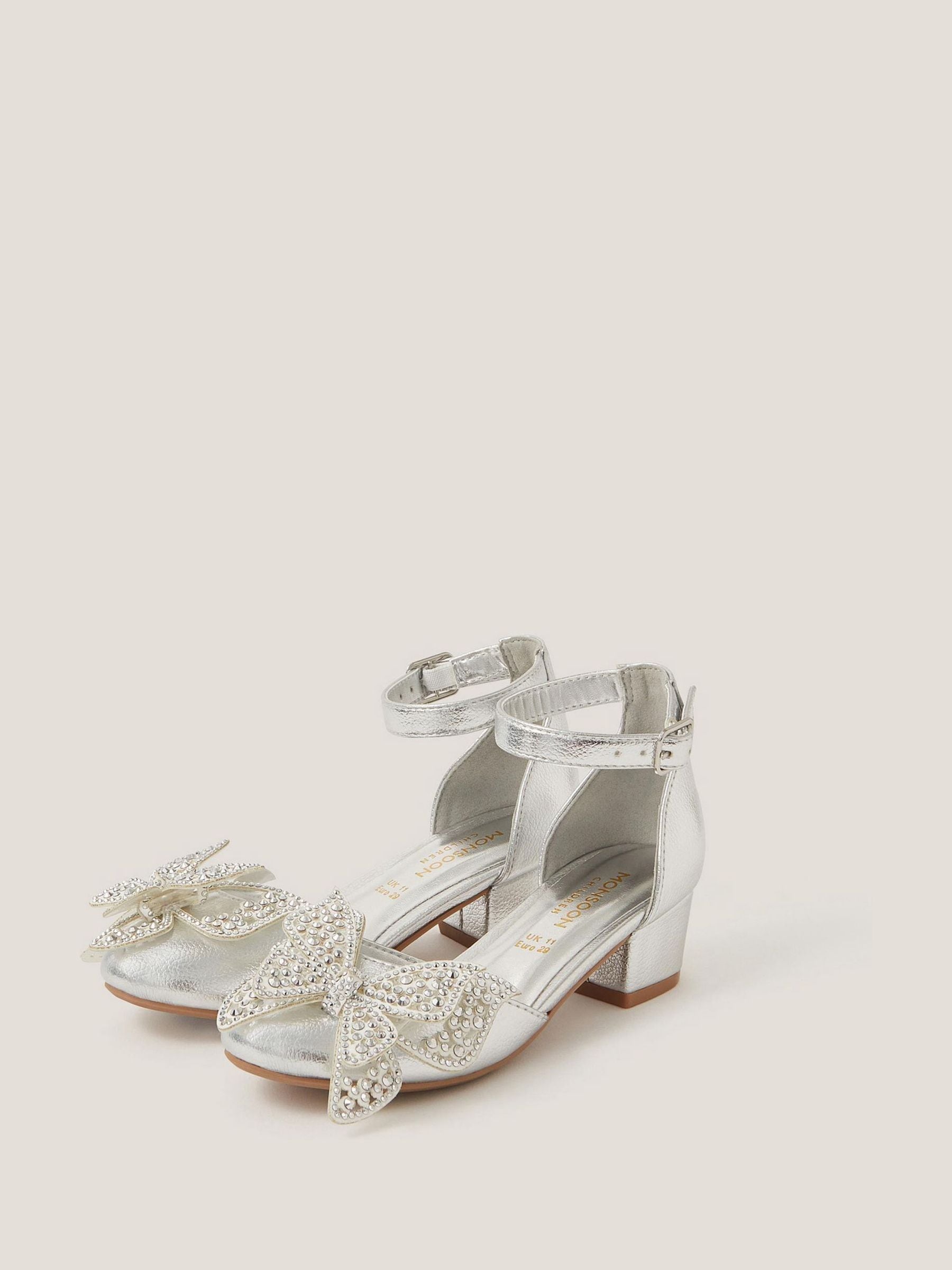 Monsoon Silver Butterfly Metallic Heels image 2