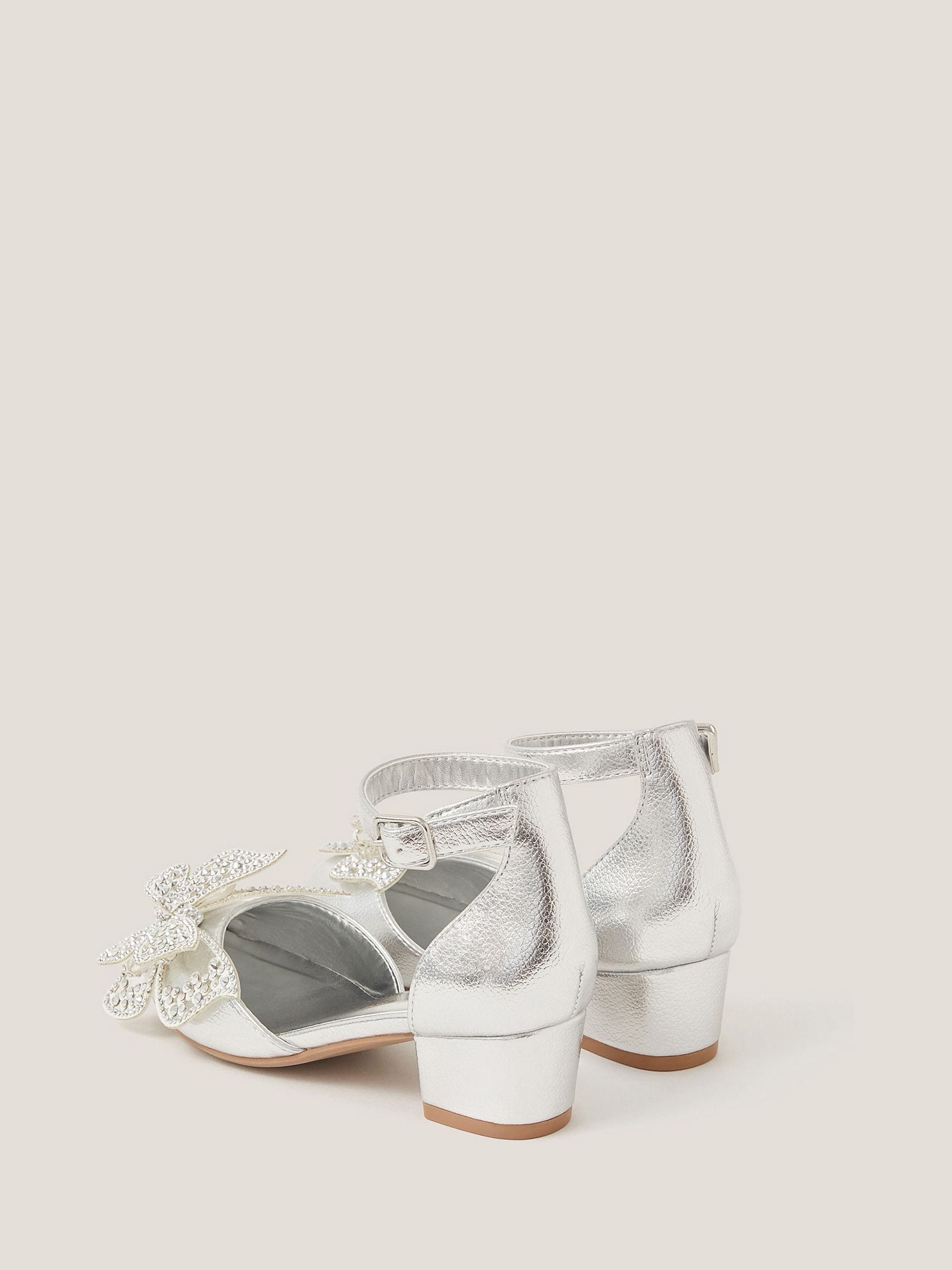 Monsoon Silver Butterfly Metallic Heels image 3