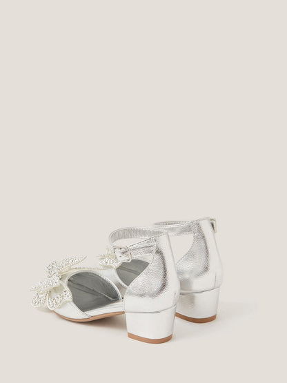 Monsoon Silver Butterfly Metallic Heels image 3
