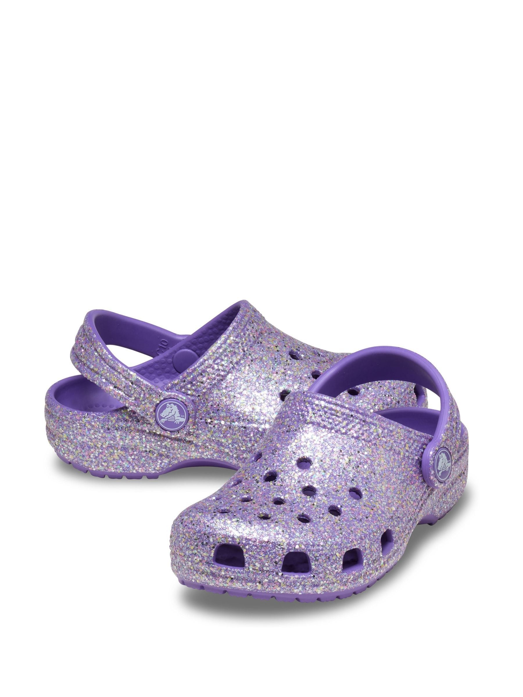 Crocs Purple Classic Fantasy Glitter Clogs image 5