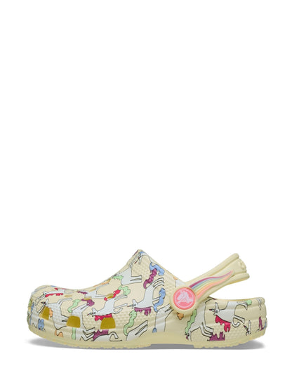 Crocs Yellow Classic Unicorn Graphic Clogs image 2