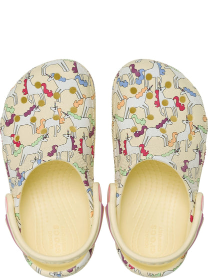 Crocs Yellow Classic Unicorn Graphic Clogs image 5