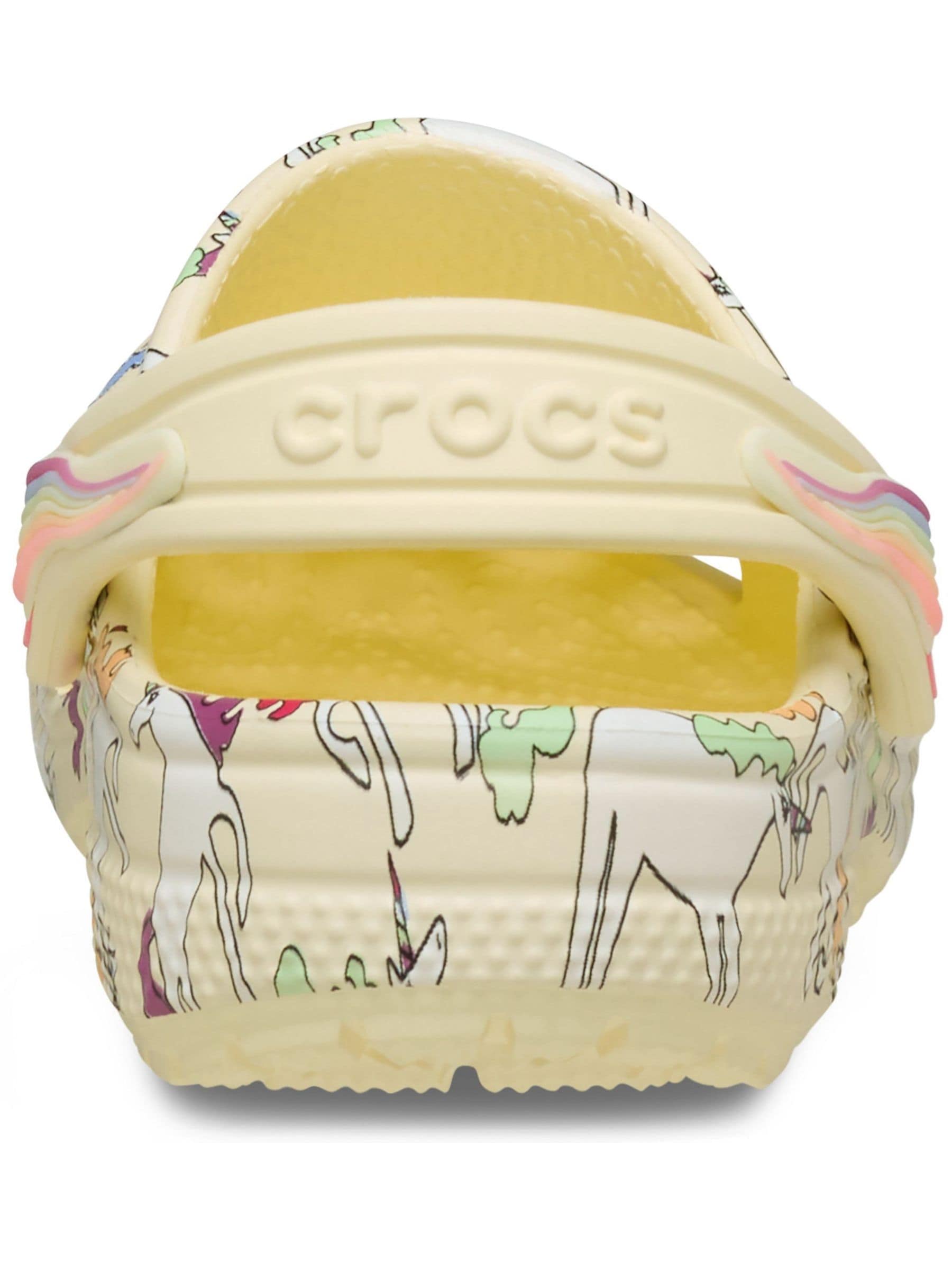 Crocs Yellow Classic Unicorn Graphic Clogs image 6