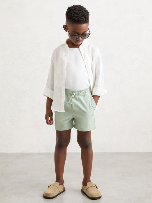 Reiss Mint Green Cliff 3-9 yrs Printed Drawstring Swim Shorts image 1