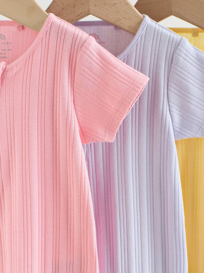 Bright 3 Pack Two Way Zip Baby Romper (0mths-3yrs) image 7