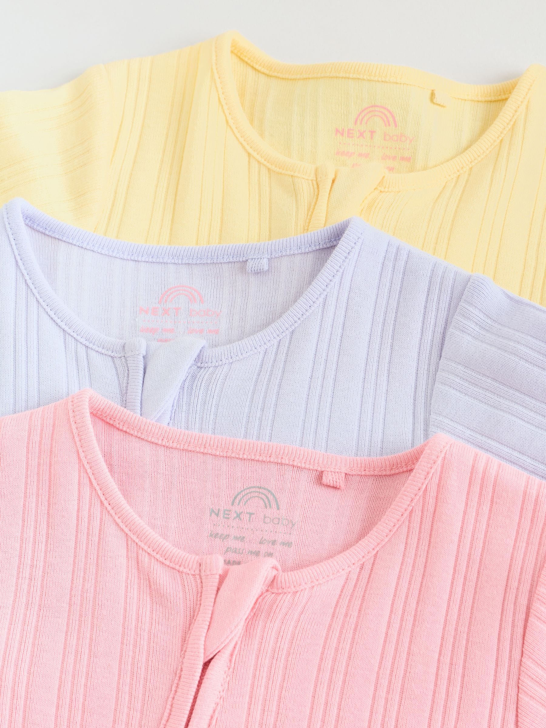 Bright 3 Pack Two Way Zip Baby Romper (0mths-3yrs) image 8