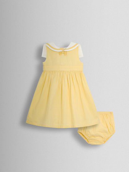 JoJo Maman Bébé Yellow Sailor Stripe Party Dress image 1