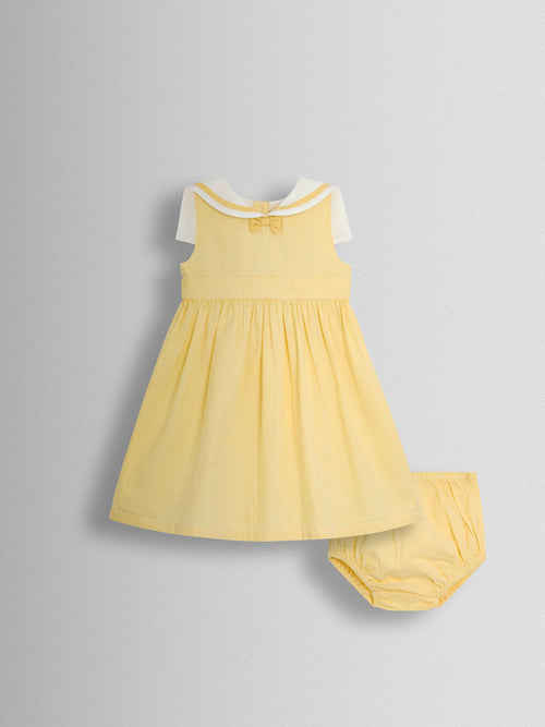 JoJo Maman Bébé Yellow Sailor Stripe Party Dress image 1